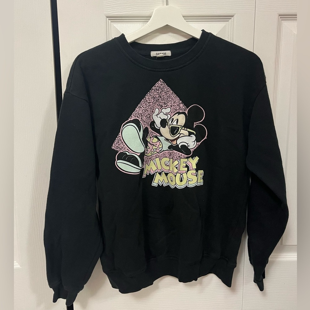 Garage graphic crew neck sweater